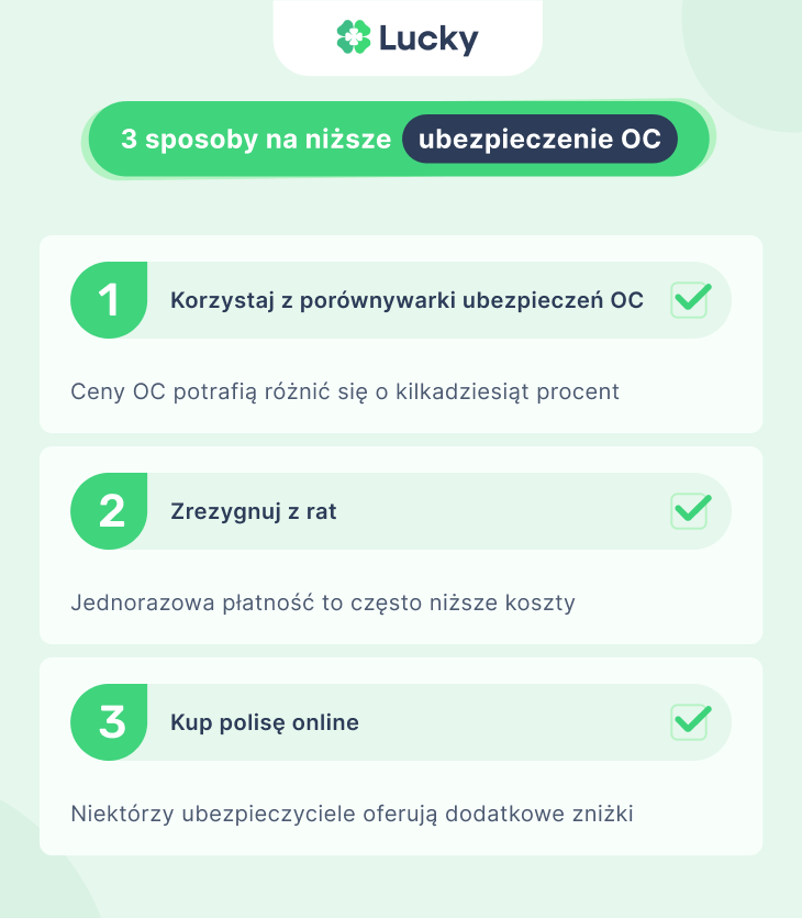 3 sposoby na niższe ubezpieczenie OC.