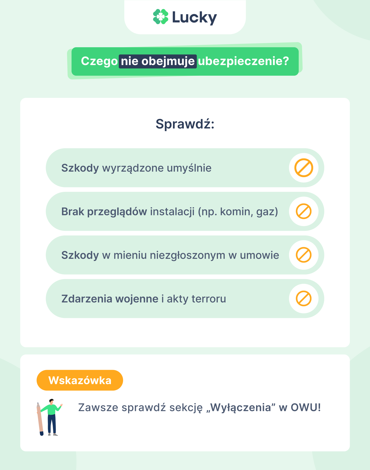Czego NIE obejmuje ubezpieczenie?