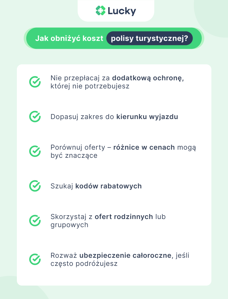 Jak obniżyć koszt polisy turystycznej? Lista